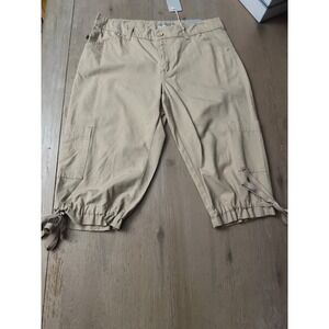 Duplex by Tyte Womens Khaki Cargo Capri Pants Modern Fit Ripstop Tan 8P P4031DLK